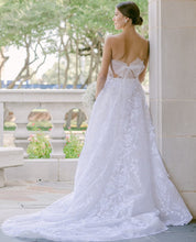 C2022-SA202 - strapless beaded embroidery a-line wedding gown