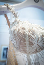 C2022-AL022 - Spaghetti strap a-line flower motif wedding gown