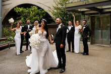 C2023-BG556  3D beaded sexy wedding dress with detachable ball gown train