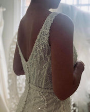 C2023-BSS808 - sleeveless scoop neck beaded wedding gown