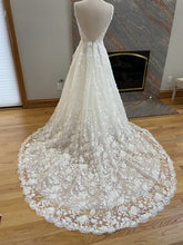 C2023-SAF22b - sleeveless v-neck beaded lace a-line wedding gown