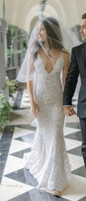 C2023-VN28S - sexy sleeveless v-neck fitted wedding gown