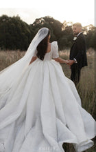 C2023-SS661  short sleeve plus size ball gown wedding dress