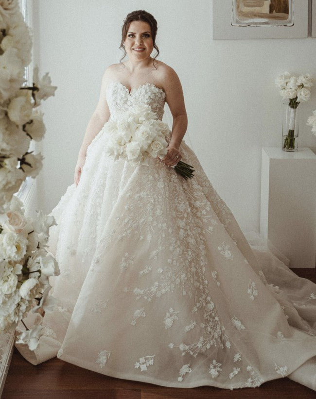 C2022-PSS711  Strapless plus size a-line wedding gown