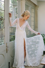 C2022-SLS22 - Beaded shear back long sleeve wedding gown