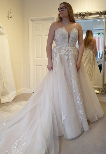 C2022-ps288 - Vestido de novia corte A talla grande