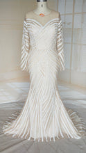 C2021-Jumoke - Elegant long sleeve illusion neck line wedding gown