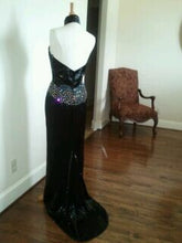 Style C97B - Darius Cordell halter style black liquid beaded pageant gown