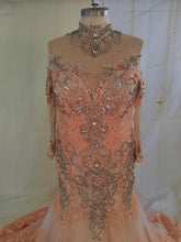 C2021-DionysiaRS Pastel long sleeve plus size wedding gown