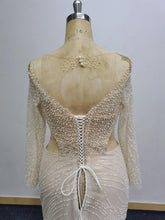 C2021-LeeBray - Beaded long sleeve plus size wedding gown