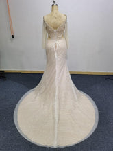 C2021-LeeBray - Beaded long sleeve plus size wedding gown