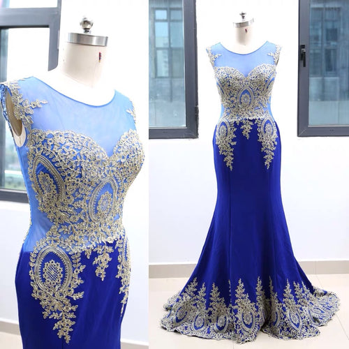 Style IMG_9749 Sleeveless blue plus size evening dresses
