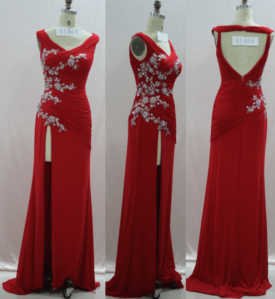 Style NS503 - Red evening gowns and Pageant Dresses
