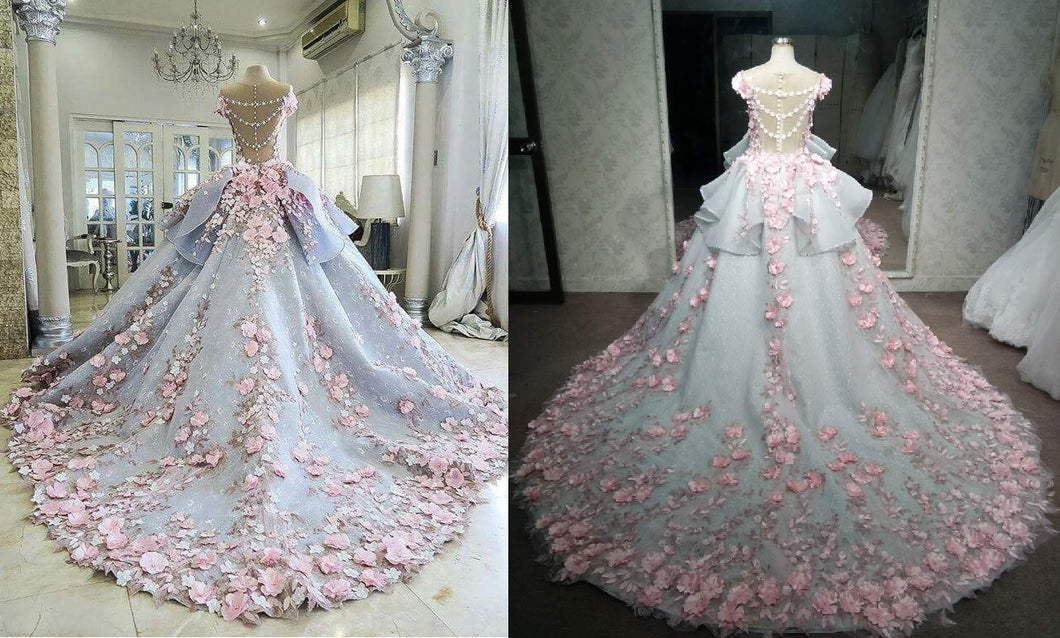 Style LK1203 - Replica of a couture pastel pink formal ball gown wedding dress