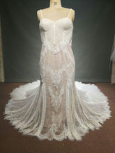 Estilo #C2017-Mel - Vestido de novia de encaje de talla grande con tirantes finos