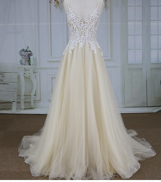 Style YBW1219B Champagne colored wedding dresses