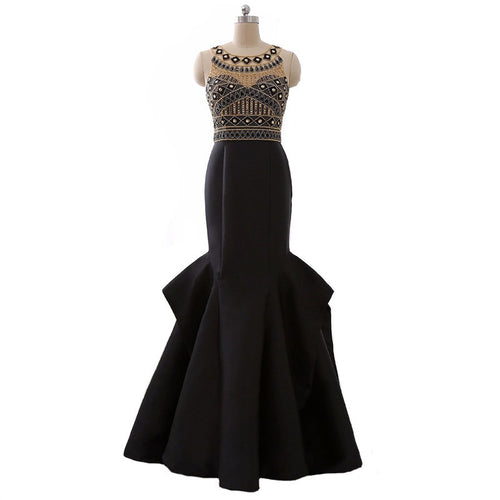 Estilo BB11 - Vestido formal con lazo negro y pedrería para una gala - Vestidos de noche de diseñador 