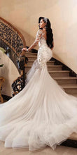 C2022-LS77 - Beaded long sleeve couture fitted wedding gown