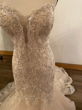 C2022-CB strapless mermaid crystal beaded wedding gown