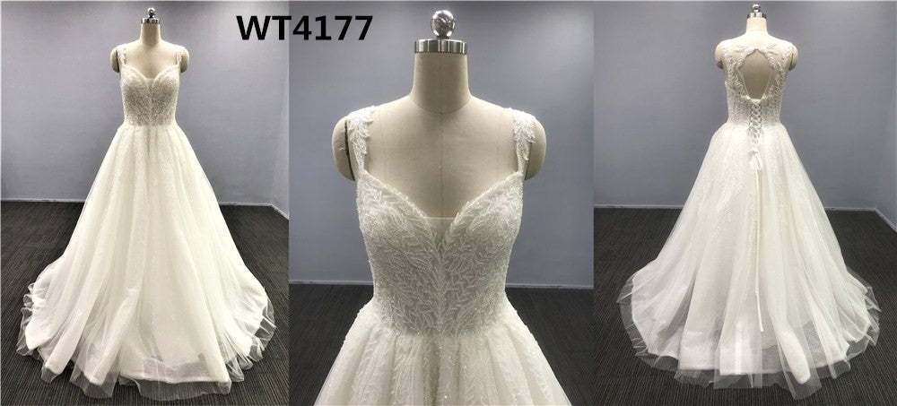 Style wt4177 - Beaded Ball Gown Wedding Dress with keyhole back